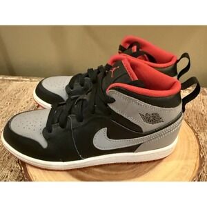 Nike Air Jordan 1 Mid "Bred Shadow" DQ8426 006 Black Cement Grey Fire Red‎ Sz-3